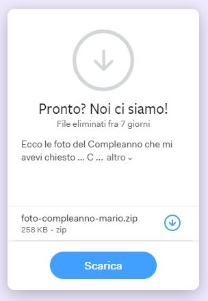 WeTransfer Download dei file inviati